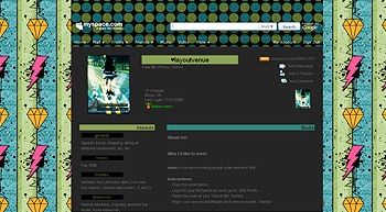 stripe diamond blue green myspace layouts 2.0