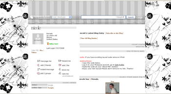 cute    default myspace layouts