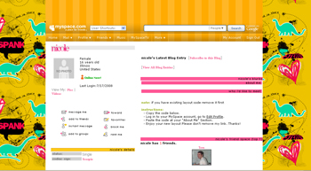 dinosour default myspace layouts