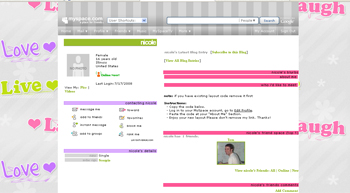 live laugh love default myspace layouts