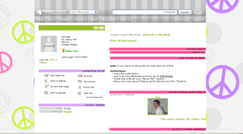 peace signs default myspace layouts