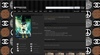channel leopards default myspace layouts