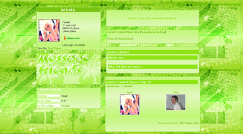 mint green myspace layouts