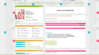    myspace layouts