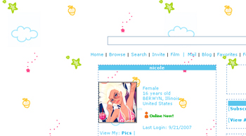 Flashing Star Layout For Myspace 98