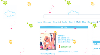 star and cloudy myspace layouts