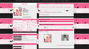 black pink myspace layouts