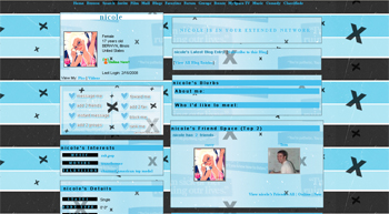 blue gray myspace layouts