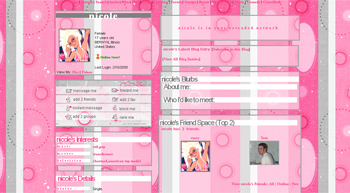 cute pink myspace layouts