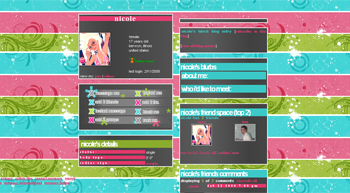 green blue myspace layouts