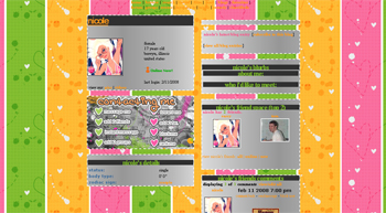 pink orange myspace layouts